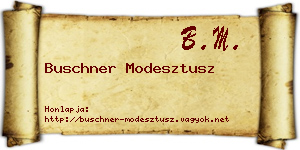 Buschner Modesztusz névjegykártya